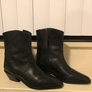 leather ankle cowboy boots